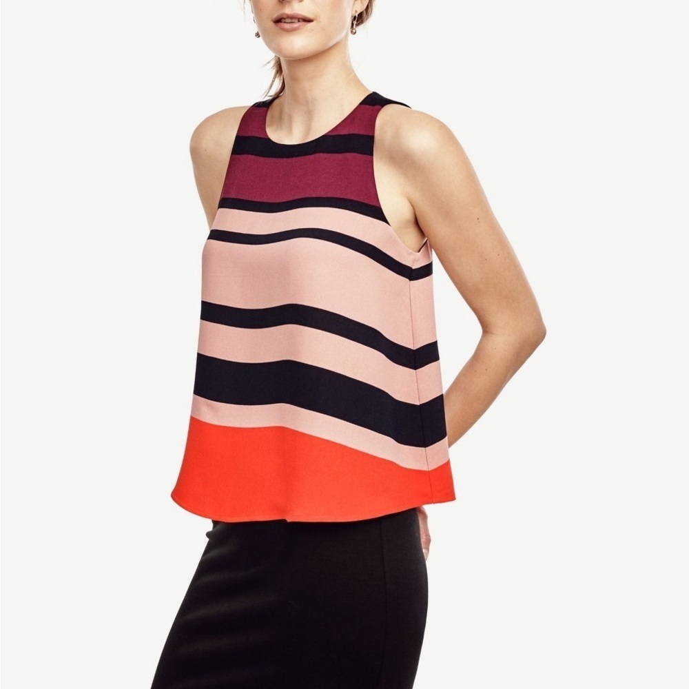 Ann Taylor Striped Sleeveless Top